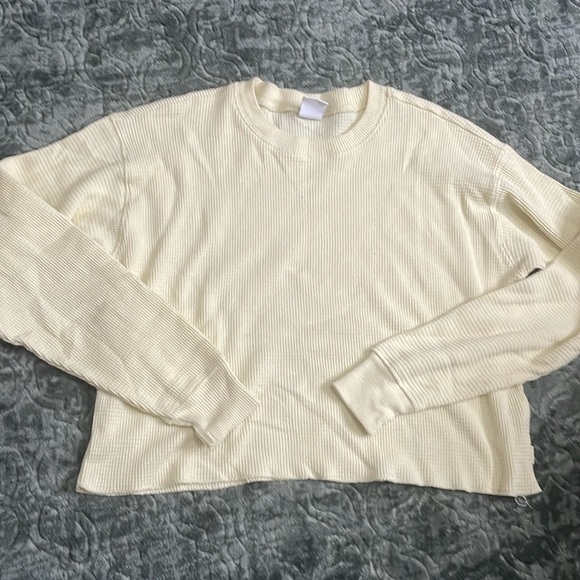 TNA Tops - TNA waffle knit Long Sleeve Crop Sweater